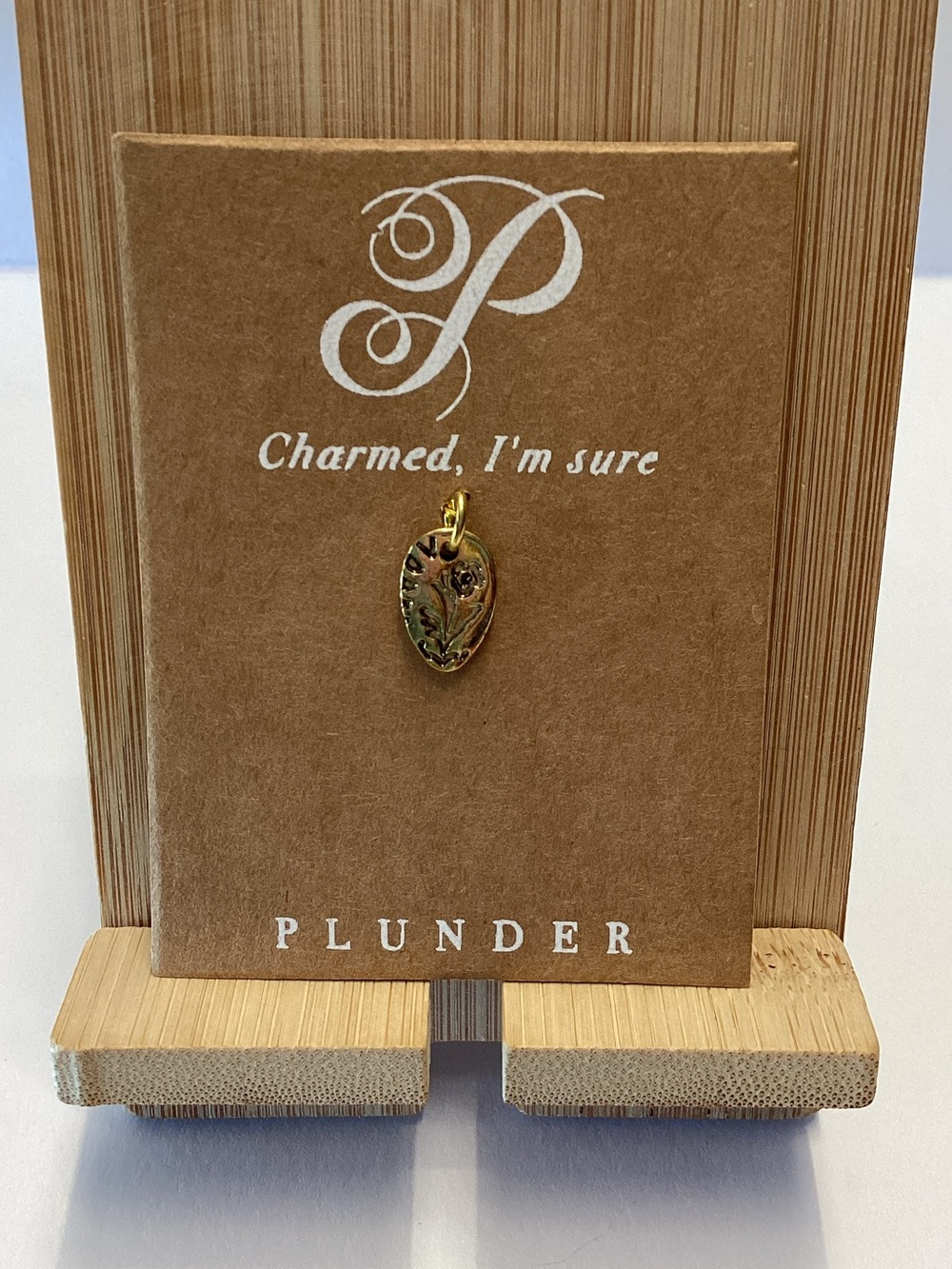 Plunder Gold Leaf Charm Pendant Only - Gold